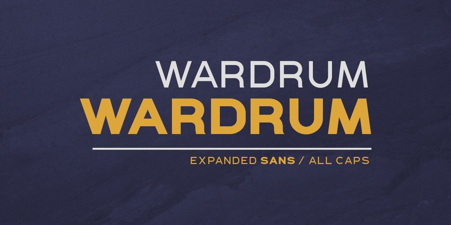 Ejemplo de fuente Wardrum Bold Outline